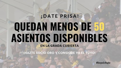 ¡Últimos sitios en la grada cubierta!